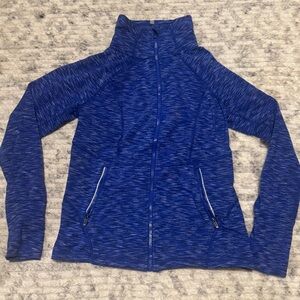 Calvin Klein Performance Blue Heathered Full Zip Athletic Jacket Small